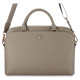 Guess Grained Zipper Pocket Triangle Logo 15" Laptop Bag - Brown