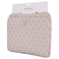 Guess Sleeve 4G Zipper Pocket Triangle Logo 14" Laptop Bag - Pink