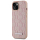 Karl Lagerfeld Leather Monogram Metal Logo MagSafe iPhone 15 Case - Pink