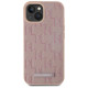 Karl Lagerfeld Leather Monogram Metal Logo MagSafe iPhone 15 Case - Pink