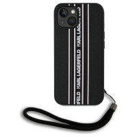 Karl Lagerfeld Saffiano Athleisure Stripes Cord iPhone 15 Case - Pink