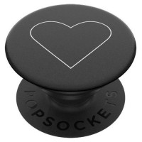 Popsockets 2 White Heart Black Holder and Phone Stand