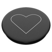 Popsockets 2 White Heart Black Holder and Phone Stand