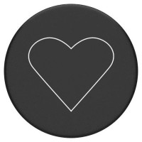 Popsockets 2 White Heart Black Holder and Phone Stand
