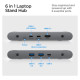 Spigen LD204H Stand + Hub 6-in-1 - Gray