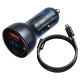 Baseus USB / USB Type C car charger 65 W 5 A SCP Quick Charge 4.0+ Power Delivery 3.0 LCD screen + USB Type C - USB Type C cable gray (TZCCKX-0G)