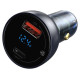 Baseus USB / USB Type C car charger 65 W 5 A SCP Quick Charge 4.0+ Power Delivery 3.0 LCD screen + USB Type C - USB Type C cable gray (TZCCKX-0G)