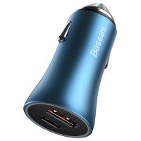 Baseus Golden Contactor Pro fast car charger USB Type C / USB 40 W Power Delivery 3.0 Quick Charge 4+ SCP FCP AFC + USB Type C cable - Lightning blue (TZCCJD-03)