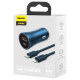 Baseus Golden Contactor Pro fast car charger USB Type C / USB 40 W Power Delivery 3.0 Quick Charge 4+ SCP FCP AFC + USB Type C cable - Lightning blue (TZCCJD-03)