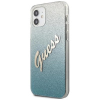Guess GUHCP12SPCUGLSBL iPhone 12 mini 5.4" blue/blue hardcase Glitter Gradient Script