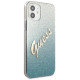 Guess GUHCP12SPCUGLSBL iPhone 12 mini 5.4" blue/blue hardcase Glitter Gradient Script
