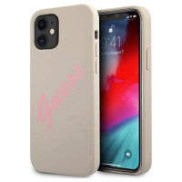 Guess GUHCP12SLSVSGP iPhone 12 mini 5.4" gray pink/grey pink hardcase Silicone Vintage