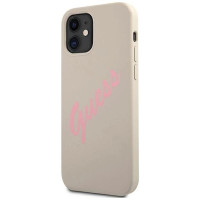 Guess GUHCP12SLSVSGP iPhone 12 mini 5.4" gray pink/grey pink hardcase Silicone Vintage
