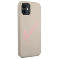 Guess GUHCP12SLSVSGP iPhone 12 mini 5.4" gray pink/grey pink hardcase Silicone Vintage