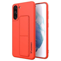 Wozinsky Kickstand Case Silicone Stand Cover for Samsung Galaxy S21 + 5G Red