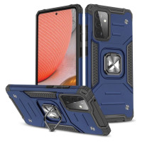 Wozinsky Ring Armor Case Kickstand Tough Rugged Cover for Samsung Galaxy A72 4G blue