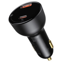 Baseus Superme szybka ładowarka samochodowa USB / USB Typ C 100W PPS Quick Charge Power Delivery czarny (CCZX-01)