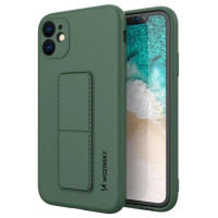 Wozinsky Kickstand Case Silicone Stand Cover for Samsung Galaxy A72 4G Dark Green