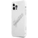 Guess GUHCP12MKTRSVSI iPhone 12/12 Pro 6.1" Transparent hardcase Vintage Script Silver