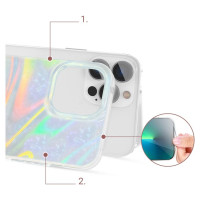 Kingxbar Shell Series luxury elegant phone case for iPhone 13 Pro pearl-mint