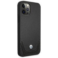 BMW Etui BMW BMHCP12LRSWPK iPhone 12 Pro Max 6,7" czarny/black hardcase Leather Perforate