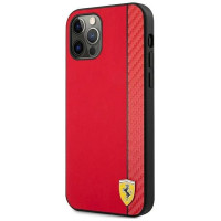 Ferrari FESAXHCP12LRE iPhone 12 Pro Max 6.7" red/red hardcase On Track Carbon Stripe