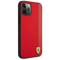 Ferrari FESAXHCP12LRE iPhone 12 Pro Max 6.7" red/red hardcase On Track Carbon Stripe
