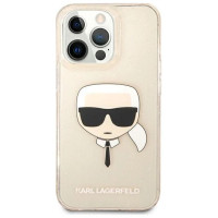 Karl Lagerfeld KLHCP13LKHTUGLGO iPhone 13 Pro / 13 6,1" złoty/gold hardcase Glitter Karl`s Head