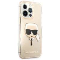 Karl Lagerfeld KLHCP13LKHTUGLGO iPhone 13 Pro / 13 6,1" złoty/gold hardcase Glitter Karl`s Head