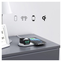 Choetech Qi 2in1 wireless charger for smartphones / Apple Watch with stand (MFI) USB Type C white (T317)
