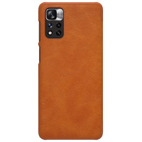 Nillkin Qin Case Case for Xiaomi Redmi Note 11 Pro+ (China) / Redmi Note 11 Pro (China) / Mi11i HyperCharge Camera Protector Holster Cover Flip Case Brown