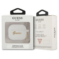 Guess GUA3LSCHSH AirPods 3 cover white/white Silicone Charm Heart Collection
