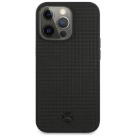 Mercedes MEHCP13LMBLBK iPhone 13 Pro / 13 6,1" czarny/black hardcase Leather Meshed Metal Logo