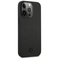 Mercedes MEHCP13LMBLBK iPhone 13 Pro / 13 6,1" czarny/black hardcase Leather Meshed Metal Logo