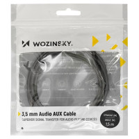 Wozinsky AUX cable angled (male-male) mini jack cable 2 m black