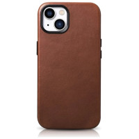 Icarer Oil Wax Premium Leather Case iPhone 14 Plus Magnetic Leather Case with MagSafe Brown (WMI14220703-RB)