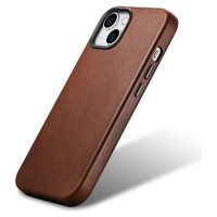 Icarer Oil Wax Premium Leather Case iPhone 14 Plus Magnetic Leather Case with MagSafe Brown (WMI14220703-RB)