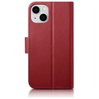Icarer Wallet Case 2in1 Cover iPhone 14 Plus Anti-RFID Leather Flip Cover Red (WMI14220727-RD)