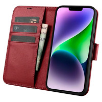Icarer Wallet Case 2in1 Cover iPhone 14 Plus Anti-RFID Leather Flip Cover Red (WMI14220727-RD)