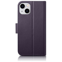 Icarer Wallet Case 2in1 Cover iPhone 14 Plus Anti-RFID Leather Flip Case Dark Purple (WMI14220727-DP)