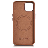 Icarer Case Leather Case Cover for iPhone 14 Plus Brown (MagSafe Compatible)