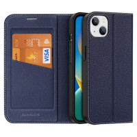 Dux Ducis Skin X2 case for iPhone 14 Plus case with magnetic flap blue