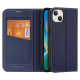Dux Ducis Skin X2 case for iPhone 14 Plus case with magnetic flap blue