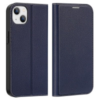 Dux Ducis Skin X2 case for iPhone 14 Plus case with magnetic flap blue