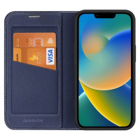 Dux Ducis Skin X2 case for iPhone 14 Plus case with magnetic flap blue
