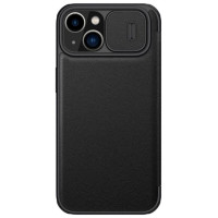 Nillkin Qin Leather Pro Case iPhone 14 Plus Camera Cover Holster Cover Flip Case Black