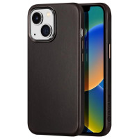 Dux Ducis Naples Case for iPhone 14 Plus Leather Cover (MagSafe Compatible) Dark Brown