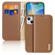 Dux Ducis Hivo Leather Flip Cover Genuine Leather Wallet for Cards and Documents iPhone 14 Brown