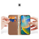 Dux Ducis Hivo Leather Flip Cover Genuine Leather Wallet for Cards and Documents iPhone 14 Brown