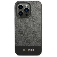 Guess GUHCP14XG4GLGR iPhone 14 Pro Max 6.7" grey/grey hard case 4G Stripe Collection